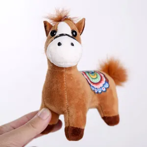 Süßer kleiner Plüsch Pferd Schlüsselanhänger, weiches Stofftier Anhänger für Rucksack und Geschenk.