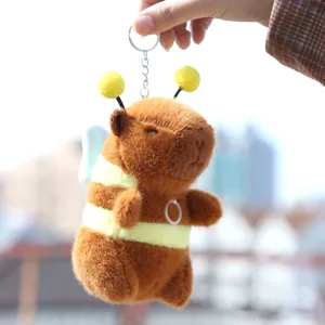 Adorable Capybara Abeille Peluche Porte-Clés Doux Animal En Peluche Pendentif Sac