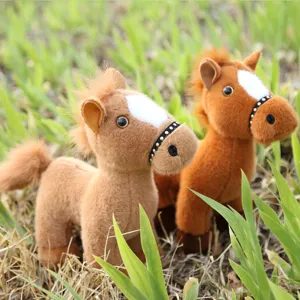 Cute brown simulation horse plush toy stuffed animal children birthday gift cute room decor