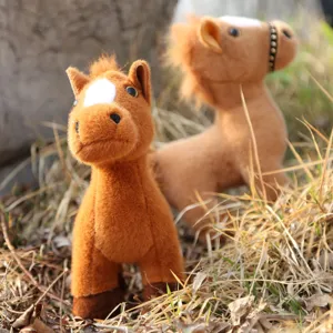 Plush toy brown horse doll simulation white-fronted horse children gift cute ornament