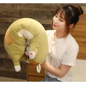 Cute cow plush long bolster pillow for girls bedroom decoration, soft body hugging toy gift.