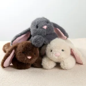 Morbido peluche coniglietto con orecchie lunghe, bambola imbottita ideale per regalo.