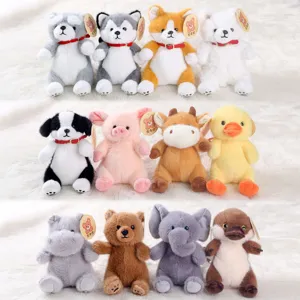 Cute assorted animal plush toys miniature stuffed dolls soft keychains cute kids gifts