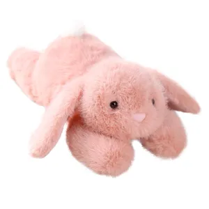 Simpatico peluche coniglio rosa, morbida bambola dalle lunghe orecchie, regalo perfetto.