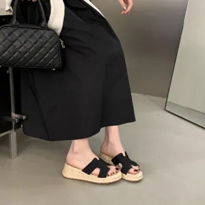 Damen schwarze Espadrilles Plateau Sandalen, dicker Absatz Sommerschuhe für Damen Freizeit.