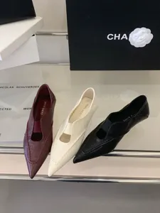 Zapatos planos de punta puntiaguda para mujer estilo retro elegantes mocasines moda diaria