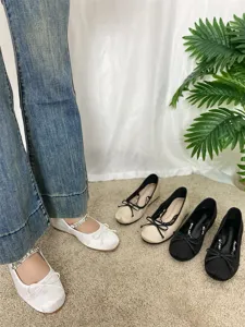 Scarpe basse da ballerina Mary Jane da donna con fiocco e cinturino di strass eleganti scarpe