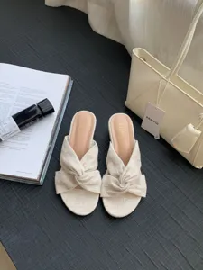 Sandales mules plates compensées bride croisée bout ouvert femme chaussures d'été mode