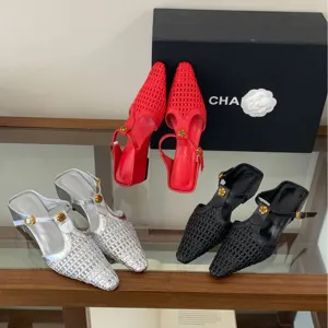 Zapatos Mules de Cuña con Punta Puntiaguda Tejida para Mujer Estilo Francés Cuña Baja Slip On Zapatos Casuales Elegantes