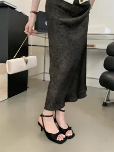 Französische schicke Stiletto Sandalen Damen Sommer Schleife offene Zehe Knöchelriemen High Heels