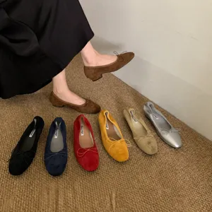 Mujeres Vintage Microfibra Mary Jane Zapatos Planos Tacón Bajo Lazo Zapatos Casuales De Pisar Calzado Retro