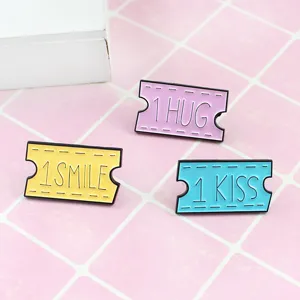 Set di spille smaltate biglietto del cinema, creativo badge in metallo per borse e vestiti.
