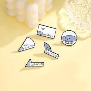 Creatieve wiskunde meetkunde geëmailleerde speld set grappige badge broche