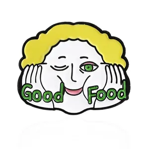 Creative enamel lapel pin with funny face design, alloy brooch for clothes and bags.
