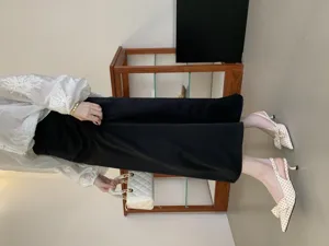 Chic Pointed Toe Slingback Kitten Heels With Polka Dot Bow Elegant Women Spring Shoes