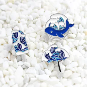 Set di Spille con Onde in Smalto Balena Gelato Ombrello Spilla Metallica Gioiello