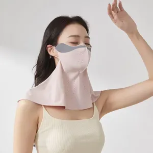 Summer full face sun protection mask facekini breathable UV shield with neck cover for women cycling