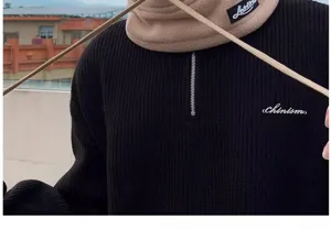 Men's fleece thermal cycling mask knitted sweater set winter outdoor windproof head cover