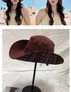 Ethnic style western cowboy hat women sun protection sunshade fisherman hat outdoor travel