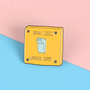 Creative switch enamel pin badge fashion cartoon cute brooches for clothing accessories