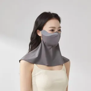 Sun protection face mask summer UV block neck guard breathable full face cover for women
