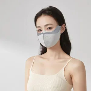 Sommer UV-Schutz Eisseide atmungsaktive Sonnenschutzmaske mit Augeneckenabdeckung Detail.