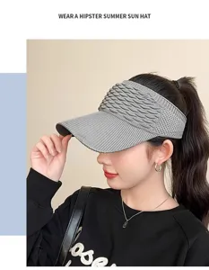 Femme tricot chapeau de soleil vide été sport extérieur course plage anti-UV visière