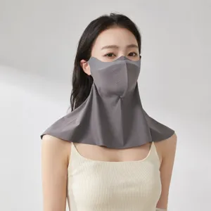 Full Face Sun Protection Mask Ice Silk UV Protection Breathable Balaclava Neck Cover For Outdoor Cycling Women