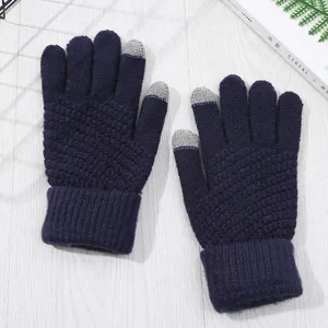 Winter warm knitted touch screen gloves for men and women, durable and comfortable to wear.