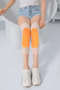 Detailed shot of unisex fleece thermal knee warmers knitted soft joint protective sleeve.
