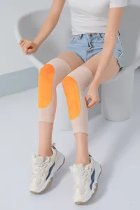 Knit thermal knee pads with thickened warm design, providing cozy joint protection for cold winter days.