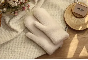 Winter dikke warme pluche wanten voor dames en heren, gezellige zachte handschoenen.