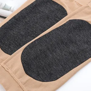Thermal knitted knee warmers detail shot, fleece lined warm leg sleeves for outdoor winter.