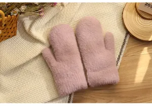 Gezellige winter pluche wanten voor dames en heren, dikke warme zachte handschoenen voor koud weer.