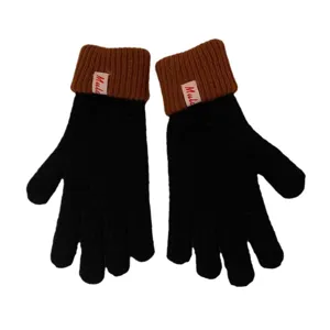Women winter knit gloves warm touch screen color block thermal cozy fashion outdoor daily wear