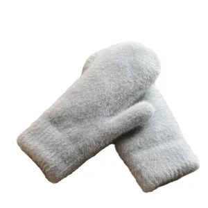 Winter dikke warme pluche wanten grijs koppel handschoenen zacht winddicht koud weer