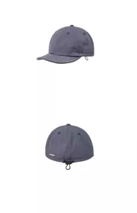 Japanese style soft brim baseball cap for men and women, dark grey sun protection short visor hat.