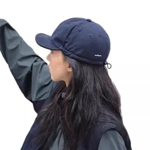 Japanese style soft brim baseball cap for women and men, sun protection short bill adjustable hat.