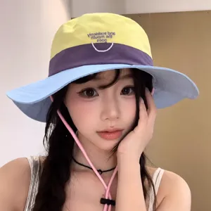 Cappello da pescatore traspirante ad asciugatura rapida con blocco di colore per il sole.