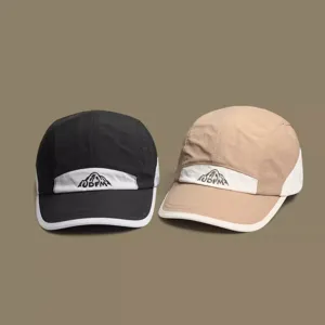 Summer quick-dry sun protection baseball cap for men, stylish mountain embroidery hat.