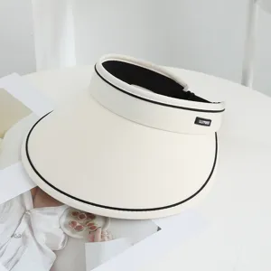 Women summer sun visor hat wide brim empty top uv protection beach cap casual sportswear