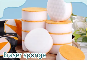 Cleaning sponge eraser magic block for kitchen dish washing and tea stain removal detail view