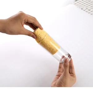 Yellow wood pulp sponge dish cloth kitchen absorbent cleaning tool for cup dish washing detail view