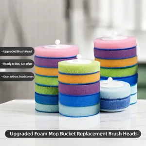 Disposable Toilet Brush Replacement Heads Cleaning Sponge Refills Multicolored Sponge Head for Bathroom Toilet Cleaning