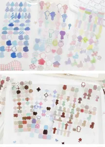 Korean ins style die-cut sticker book, aesthetic transparent diary DIY decorative stickers.