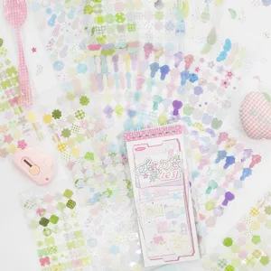 Aesthetic DIY sticker book with pastel ins-style decorative sheets for journaling and crafts.