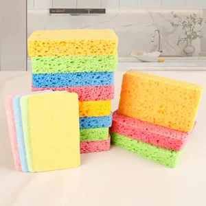 Gecomprimeerde Houtpulp Katoen Spons Keuken Reinigingsdoek Huishoudelijk Absorberende Afwasspons Schuurpad