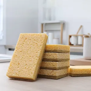 Sisal Wood Pulp Cotton Scouring Pad Household Kitchen Absorbent Sponge Pot Dish Washing Cloth Double Sided Sponge Wipe