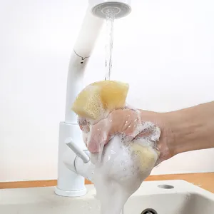 Kitchen cleaning sponge, loofah texture dishwashing sponge for daily pan and bowl washing.