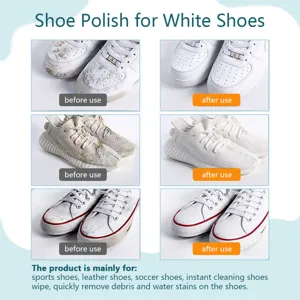White shoe cleaner polish sponge wipe for instant cleaning sports shoes and leather sneakers.